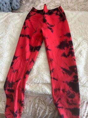 lululemon athletica Red and Black Tie-Dye High-Rise Leggings